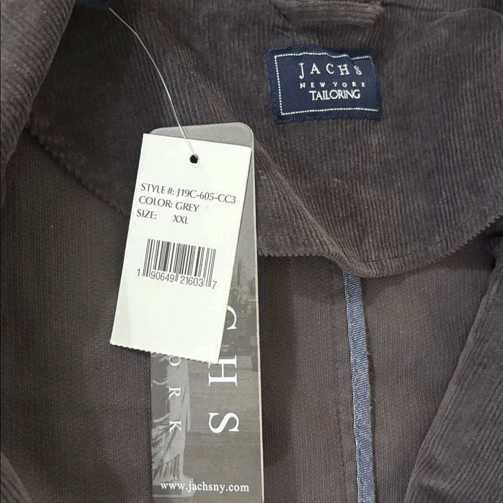 Jachs New York Gray Corduroy 2‎ Button Sport Jacket Men's Size XXL NWT